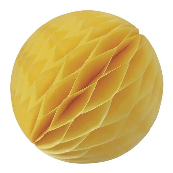 Enfeite de Papel Globo 13cm Amarelo Ouro - 1 Un