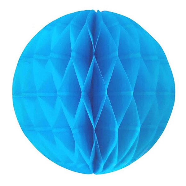 Enfeite de Papel Globo 13cm Azul  Turquesa - 1 Un