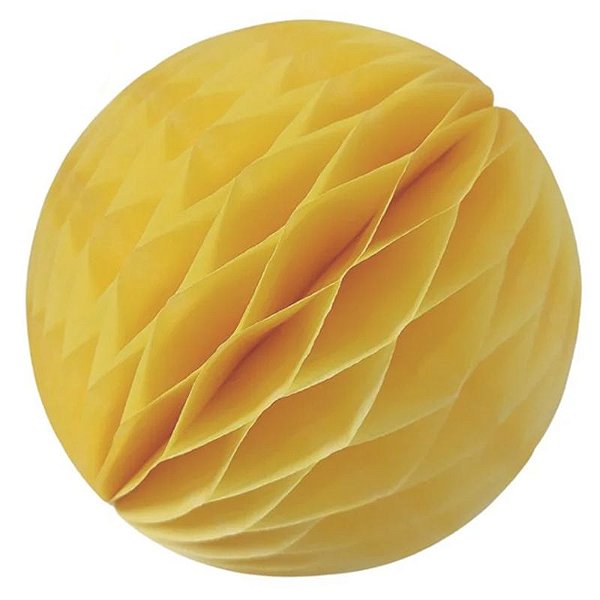 Enfeite de Papel Globo 21cm Amarelo Ouro - 1 Un
