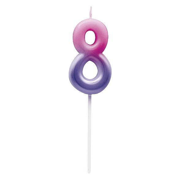 Vela N°8 Ombre Lilás e Roxo