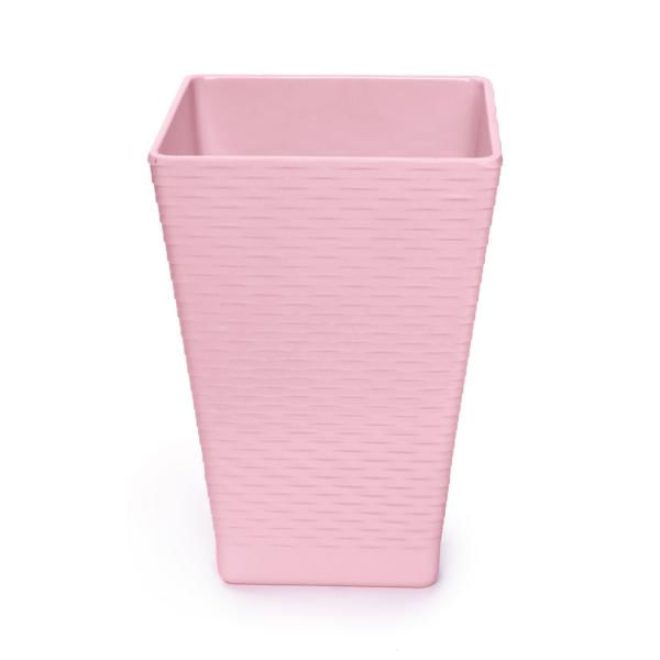 Vaso Quadrado Rosa Claro 13,8X13,8X20
