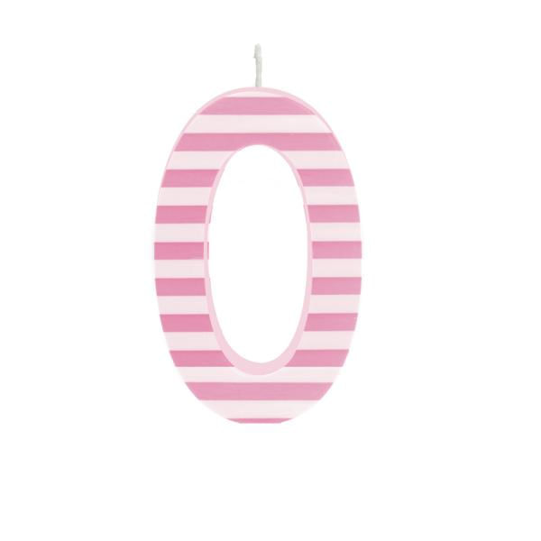 Vela Grande N°0 Listras Rosa/Branco