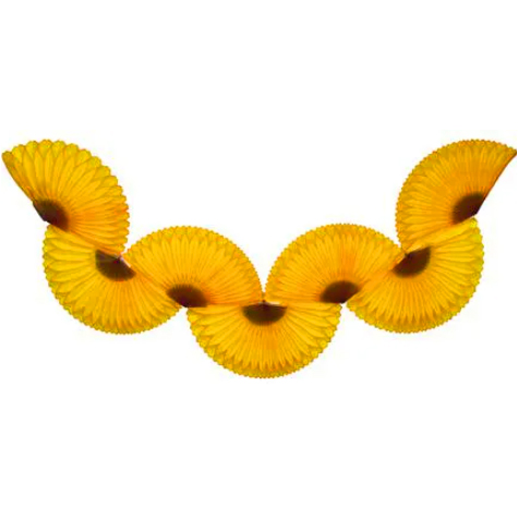 Enfeite de Papel Guirlanda 87cm Tons de Amarelo Ouro com Marrom - 1 Un