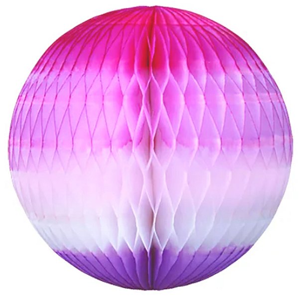Enfeite de Papel Globo 34cm Tons de Rosa com Lilás - 1 Un