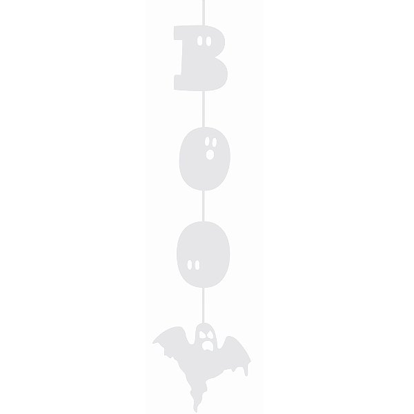 Móbile Artesanal Cartonado Boo Halloween 80cm - 1 Un