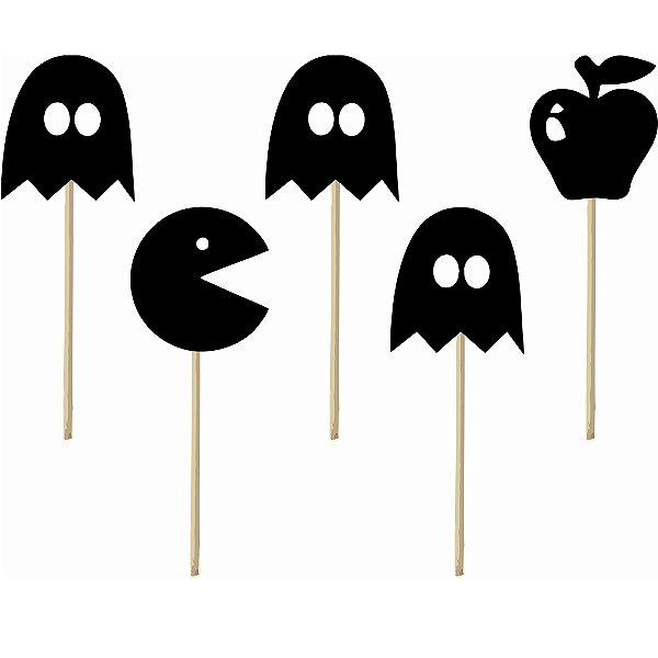 Palito Decorativo Pacman Halloween M - 5 Un