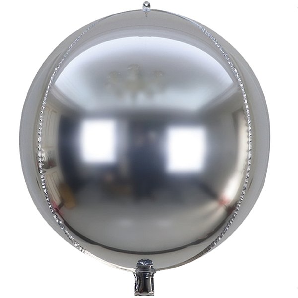 Balão Metalizado Redondo 50" Prateado - 1 Un