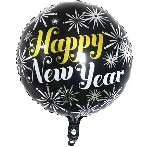 Balão Metalizado Redondo 18" Natal Happy New Year - 1 Un