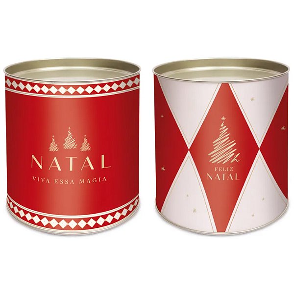 Lata Para Panetone Rígida Lines Composê 500g 16,5x18cm - 12 Un