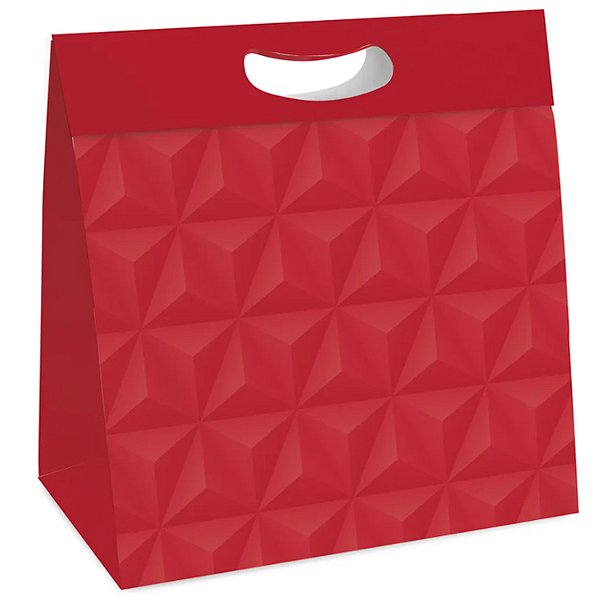 Caixa New Plus M 23x8,5x30cm Relevo Vermelho - 10 Un