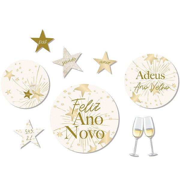 Cartaz Decorativo Especial Feliz Ano Novo - 8 Un