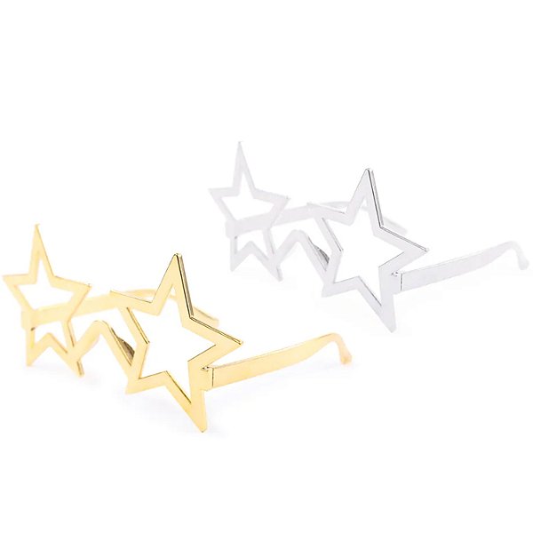 Óculos Estrela Ouro e Prata Sortido - 1 Un