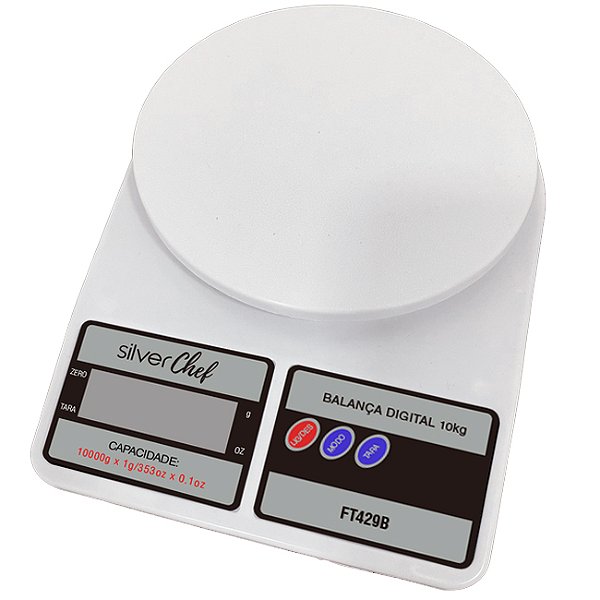 Balança Digital de Cozinha Sf-400 Até 10kg Branca - 1 Un