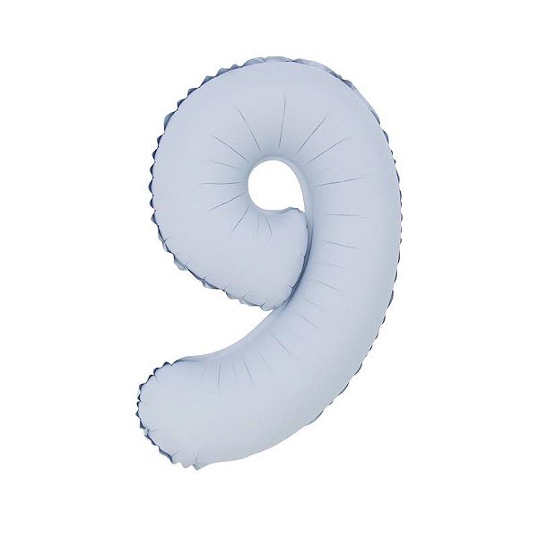 Balão Cromado Fosco com Canudo 16" Branco Número 9 - 1 Un