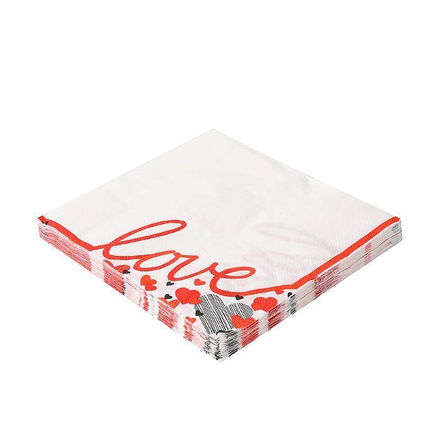 Guardanapo Folha Dupla 32x32cm Love - 20 Un