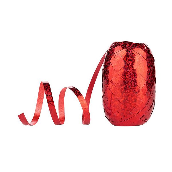 Fitilho Holográfico 5mmx20m Vermelho - 1 Un
