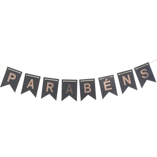 Faixa Parabéns Rosê Gold - 1 Un