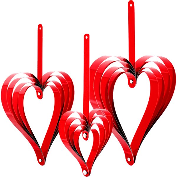 Enfeite Coração Metalizado - 3 Un