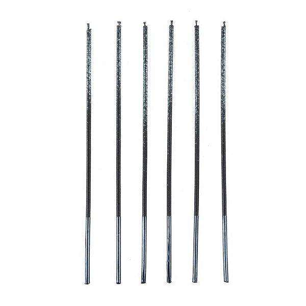 Vela Palito Gigante com Glitter 17cm Azul - 6 Un