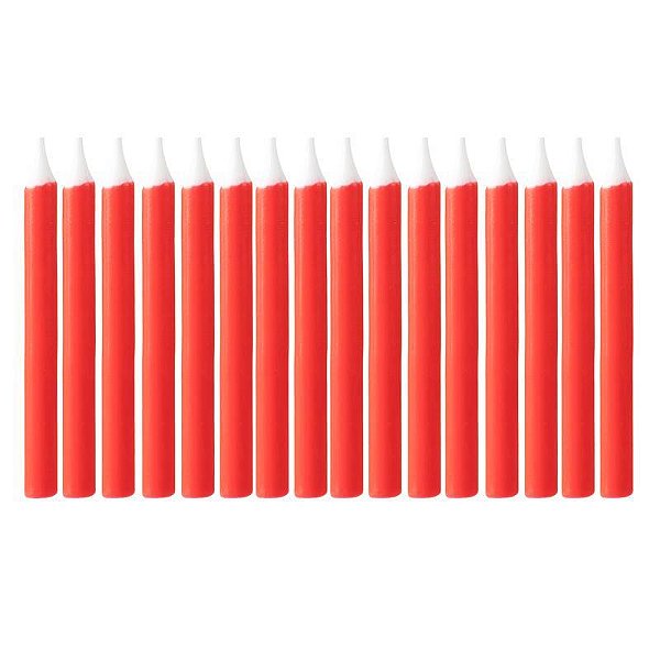 Vela Palitinho Lisa Vermelha - 16 Un