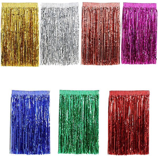 Saia Havaiana Carnaval Metalizada 60cm Cores Diversas - 1 Un