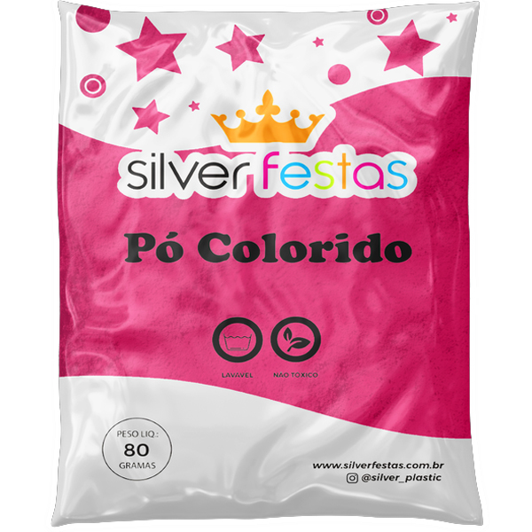 Pó Colorido 80g Pink - 1 Un