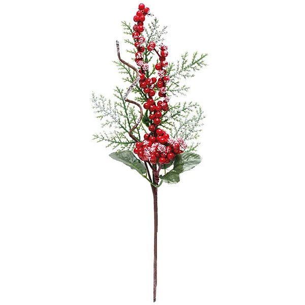 Galho Curto Vermelho Verde 30cm - 1 Un