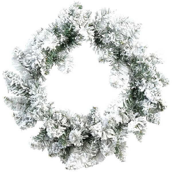 Guirlanda de Natal Nevada Verde Branco 45x45cm - 1 Un