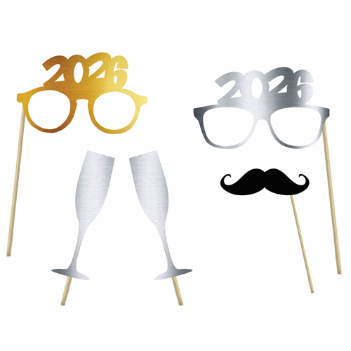 Kit Acessórios Divertidos Para Foto Réveillon 2026 - 5 Un