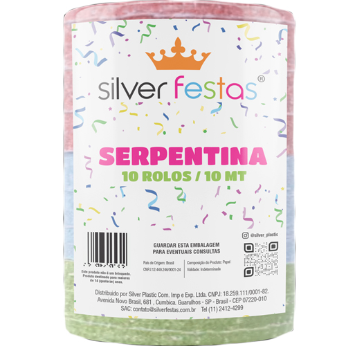 Serpentina Carnaval 10 Metros - 10 Un