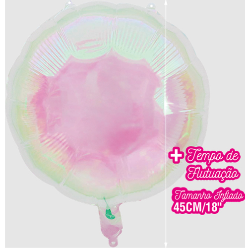 Balão Metalizado Redondo Furta Cor Branco 18" - 1 Un