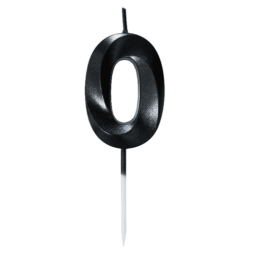 Vela Mini Design Preta Numero 0 - 1 Un