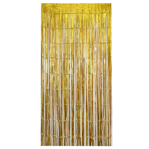 Cortina Metalizada Holográfica 100x200cm Dourada - 1 Un