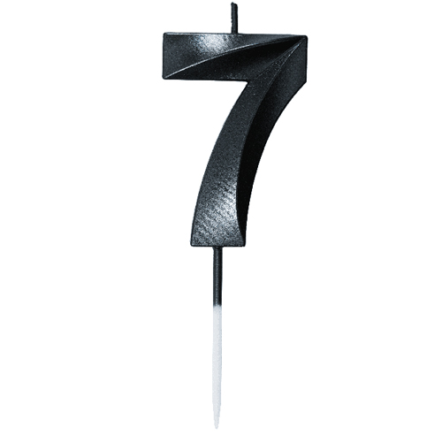 Vela Mini Design Preta Numero 7 - 1 Un