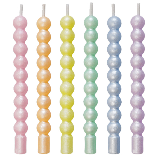 Vela Palito Espiral Metalizada Candy Color V241B - 6 Un