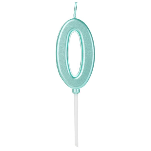 Vela Pick Metalizada Azul Tifany Numero 0 - 1 Un