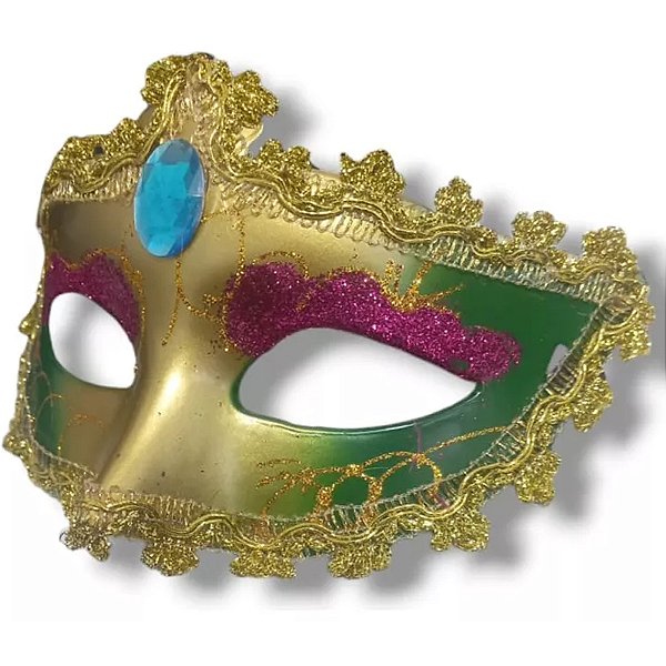 Máscara Veneziana com Pedra Cores Sortidas - 1 Un