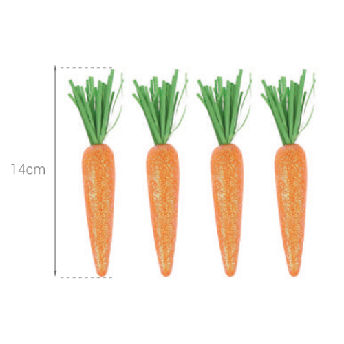 Enfeite de Páscoa Cenouras em Tecido 14cm - 4 Un