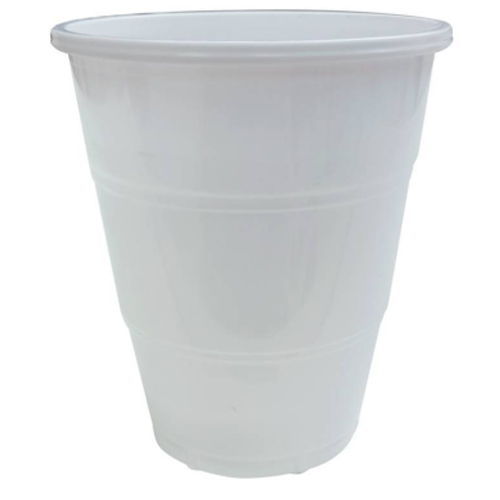 Copo Plástico Happy Line 210ml Branco - 8 Un