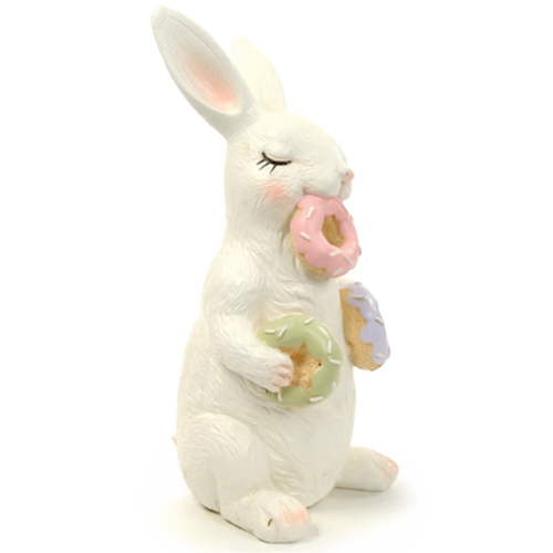 Coelho Decorativo de Resina com Donuts Pastries 31cm - 1 Un