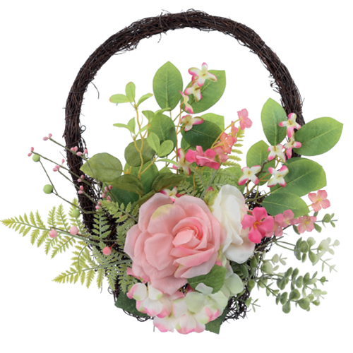 Cesta Decorativa com Flores 44x45x12cm - 1 Un