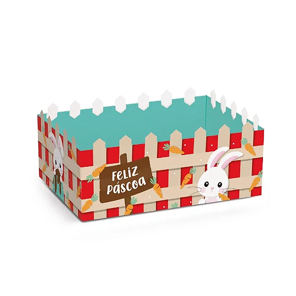 Cesta Cerquinha de Papel Cartão Doce Encanto G 22x15x8cm - 10 Un