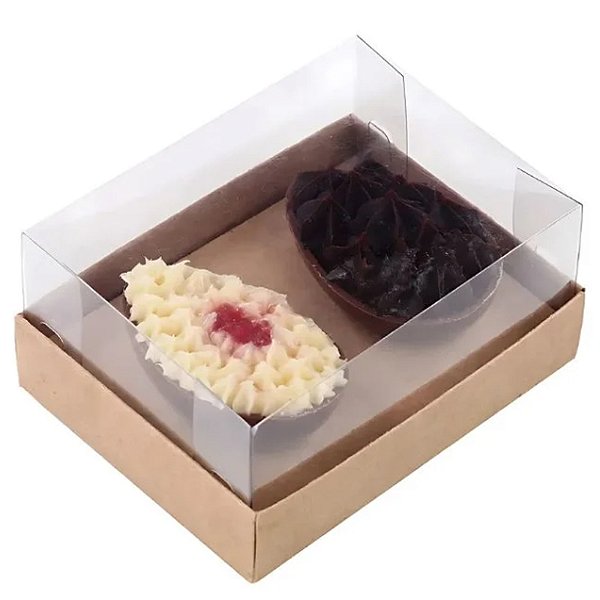 Caixa Horizonte Para 2 Meio Ovo 50g 10,5x8x5cm Kraft - 6 Un