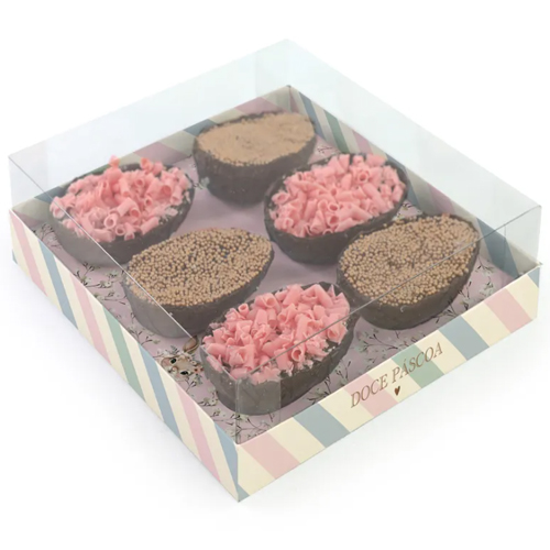 Caixa Degustação Para 4 Mini Ovos 100g Doce Páscoa - 6 Un