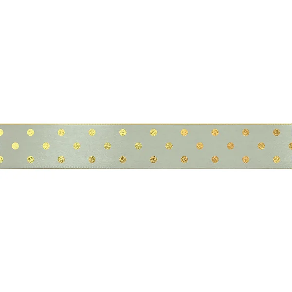 Fita Decorativa Cetim Estampado Poá 38mmx30m Mint - 1 Un