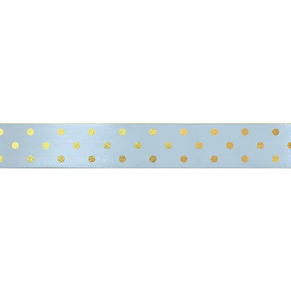 Fita Decorativa Cetim Estampado Poá 38mmx30m Azul - 1 Un