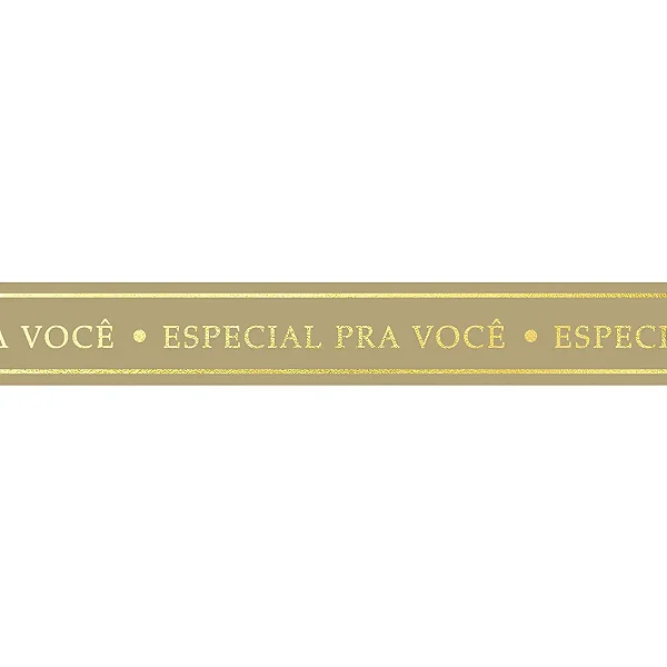 Fita Decorativa Cetim Estampado Especial Pra Você 15mmx30m Ouro - 1 Un
