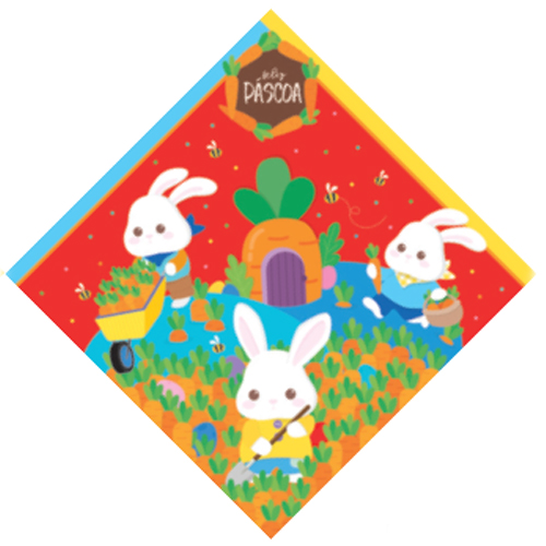 Express Para Ovo Estampado 32x32cm Horta Feliz Vermelho - 25 Un