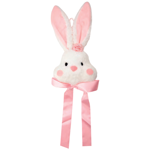 Enfeite Para Pendurar Pelúcia Cabeça Coelho G 35cm Rosa - 1 Un