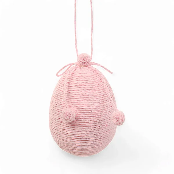 Enfeite Para Pendurar Ovo Rosa Frappe 10x8x8cm - 1 Un